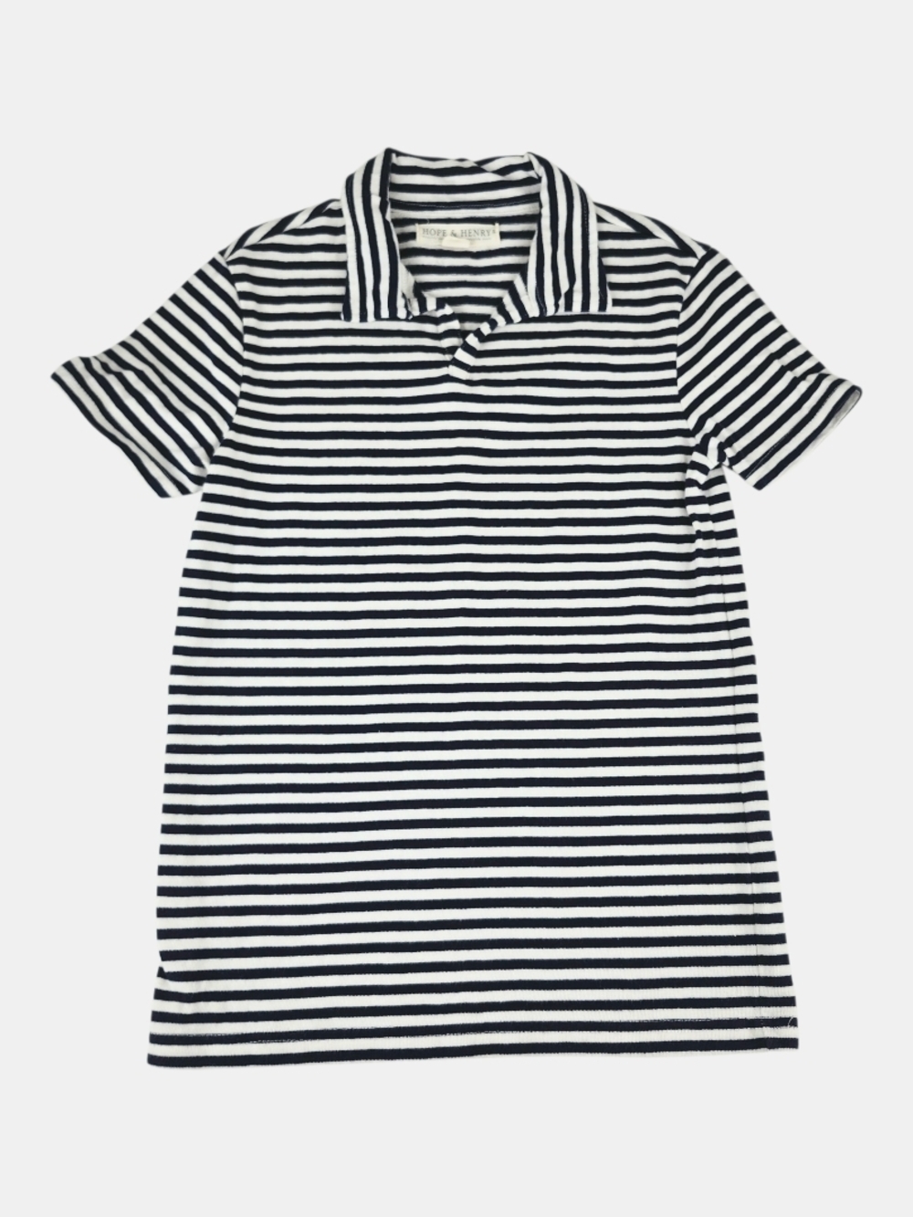 Striped Short-Sleeve Polo for Kids - Navy & White